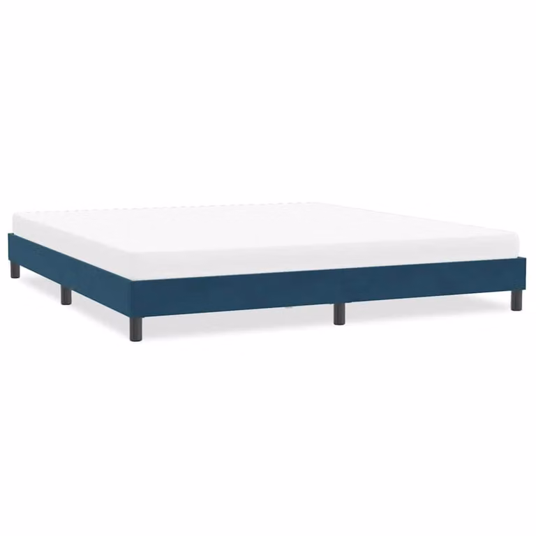 vidaXL Giroletto senza Materasso in Velluto Blu Scuro L: 203 cm, P: 213 cm