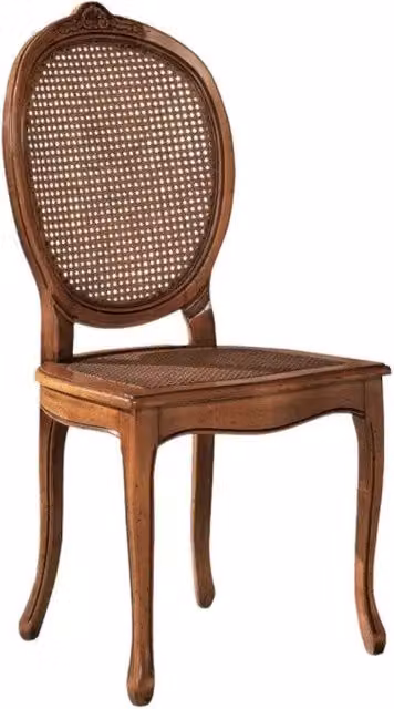 Sedia classica ovalina in legno di faggio con paglia di Vienna color marrone Mobili 2G L/P/H: 49 x 55 x 104 cm – 5