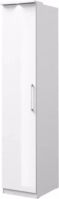 Armadio 1 porta per cabina armadio collezione MODULO colore bianco con LED inclusi.