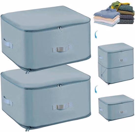 Organizer comprimibile, 54x42x30 cm, grigio, salvaspazio