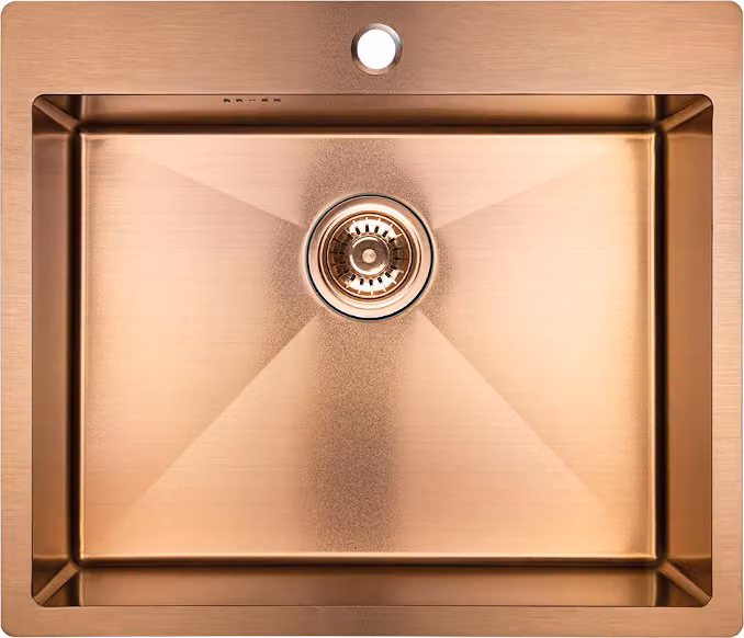 Granitan - Lavello in acciaio inossidabile - Lavello da cucina - Lavello 59x51x19 cm - Oro - Vasca di lavaggio - Vasca di lavaggio