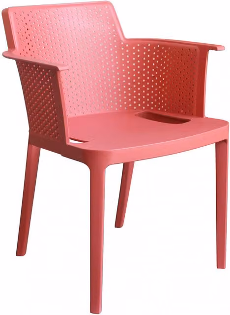 Poltrona Cathy 60x58x76,5 cm in Polipropilene Rosso corallo