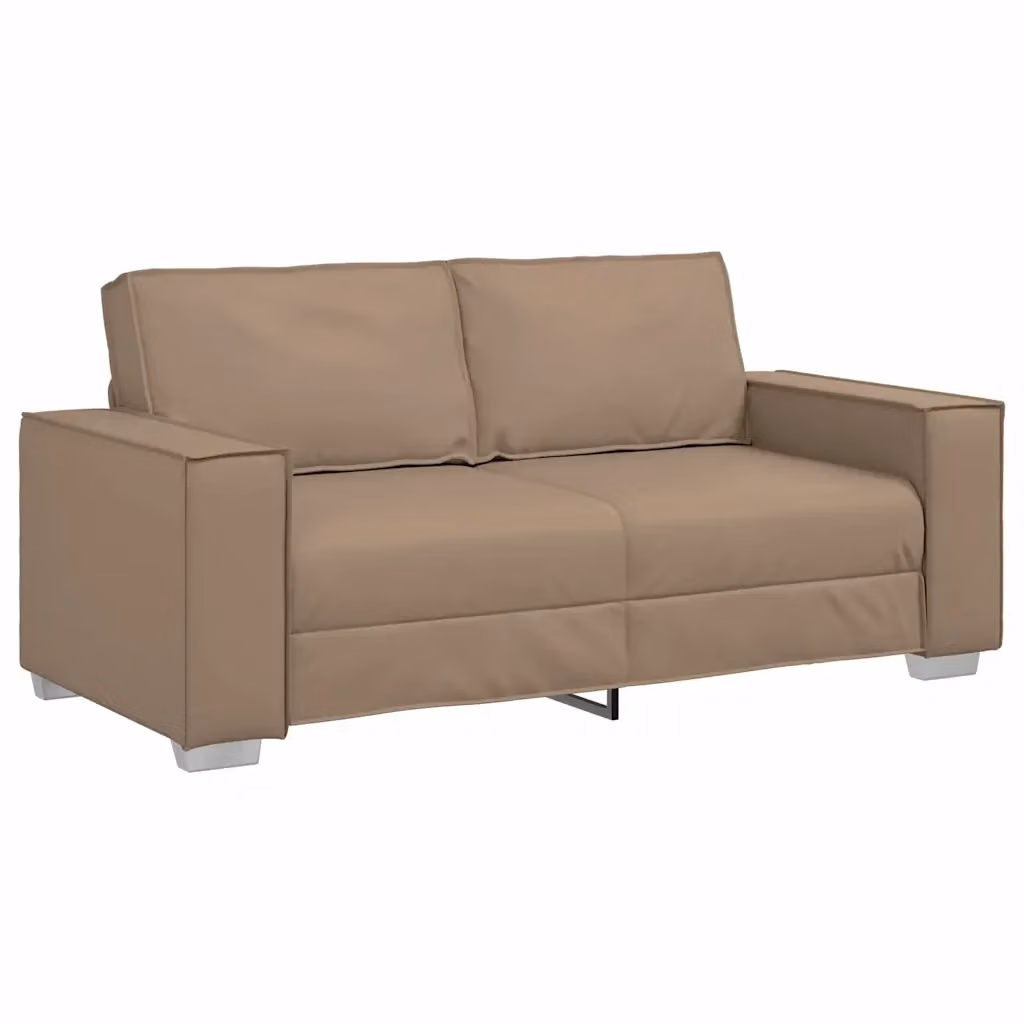 Divano a due posti moderno vidaXL in ecopelle beige con cuscini inclusi L: 180 cm, P: 78 cm, H: 84 cm – 2