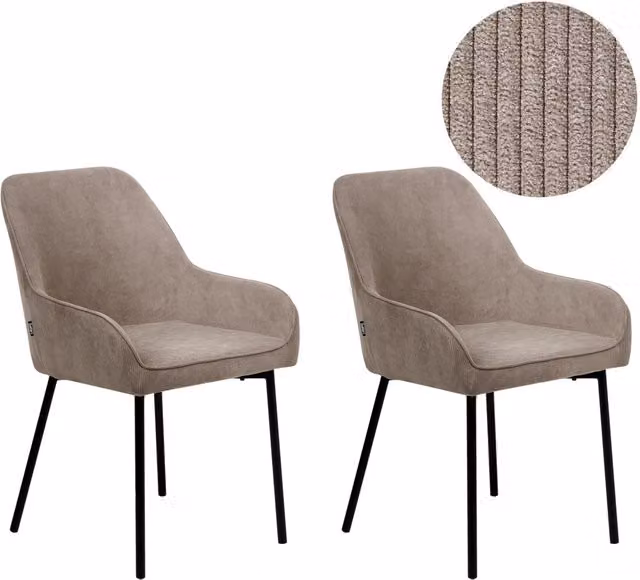 Set di 2 Sedie da Pranzo con Rivestimento in corda beige gambe dorate glamour retrò
