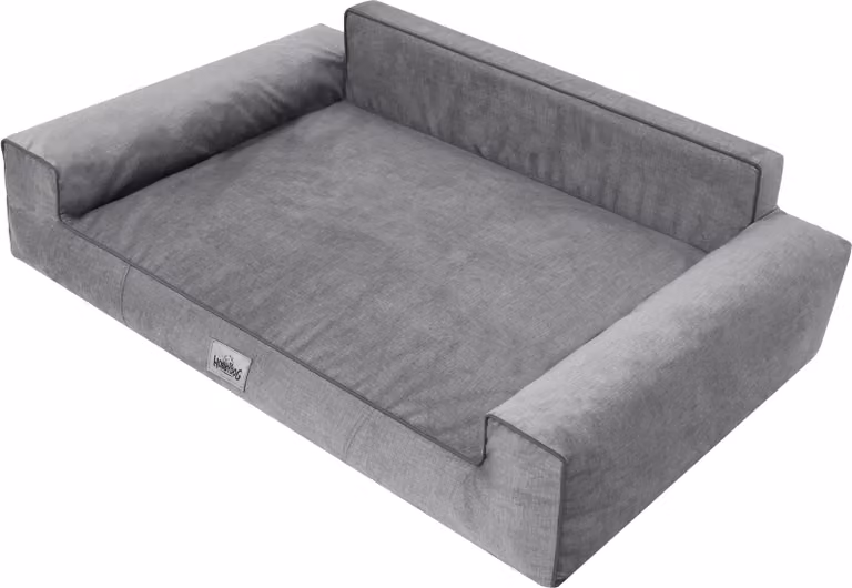 Letto per cani GLAMOUR divano letto posto letto in tessuto satinato cuscino cesto grigio XL 98x66 cm
