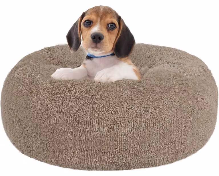 Cuccia ortopedica per cani, forma circolare, diametro 60 cm, color cammello