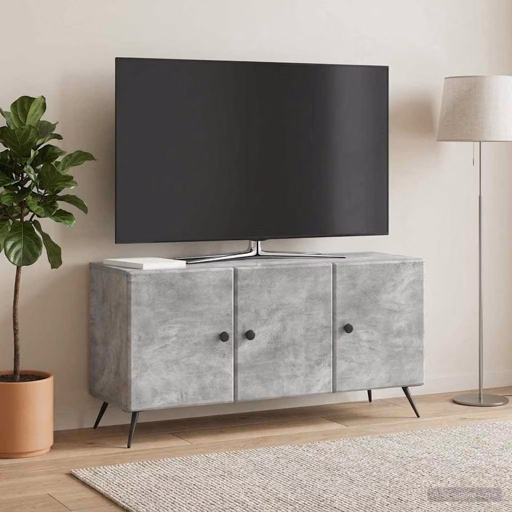 Mobile TV vidaXL moderno in legno ingegnerizzato grigio cemento L: 99 cm, P: 34,5 cm, H: 50 cm