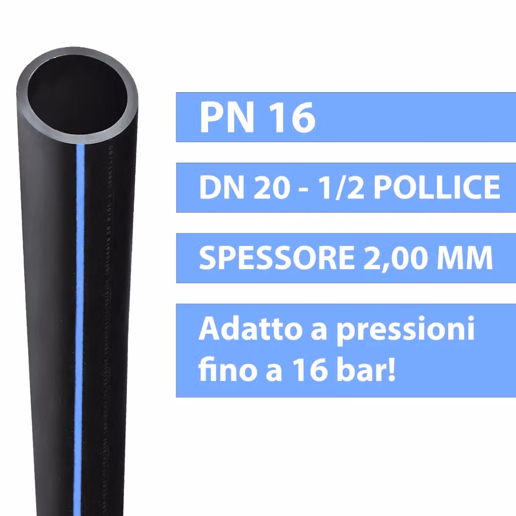 Tubo in polietilene ad alta densità ESTO nero PN 16 DN 25 100 metri – 2