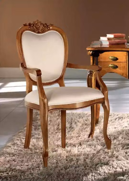 Klassischer Luxus Polsterstuhl Holzmöbel Esszimmer Stuhl Möbel
