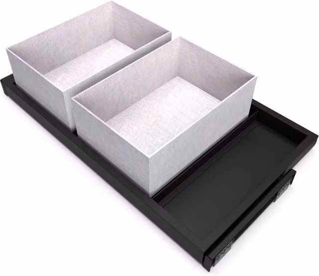 Kit 2 Cestelli e Vassoio per Amadio Regolabile Emuca Nero