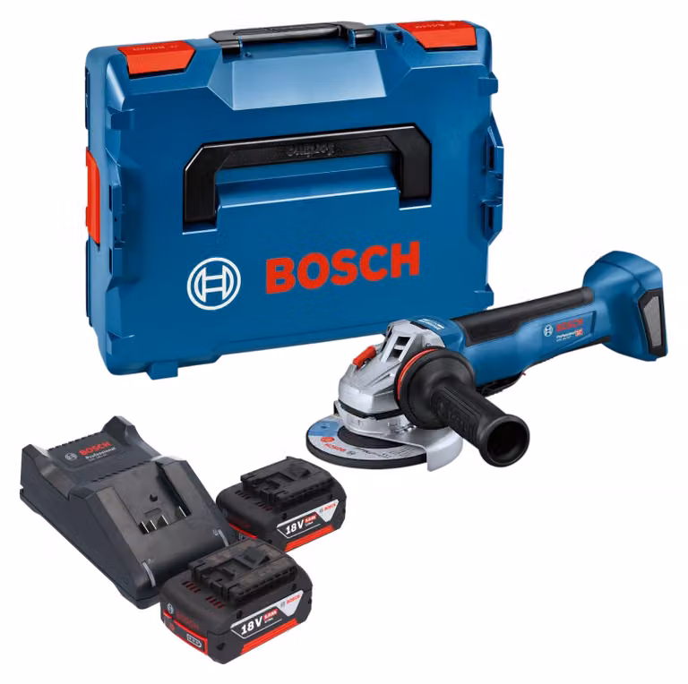 Smerigliatrice angolare a batteria Bosch GWS 18V-10 P Professional 18 V 125 mm Brushless + 2 batterie da 5,0 Ah + caricabatterie + L-Boxx