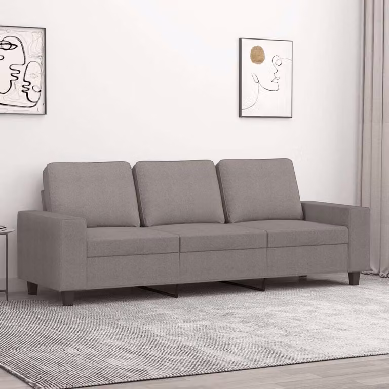 Divano Maison Exclusive, color taupe, 3 posti, 180 cm, rivestito in tessuto
