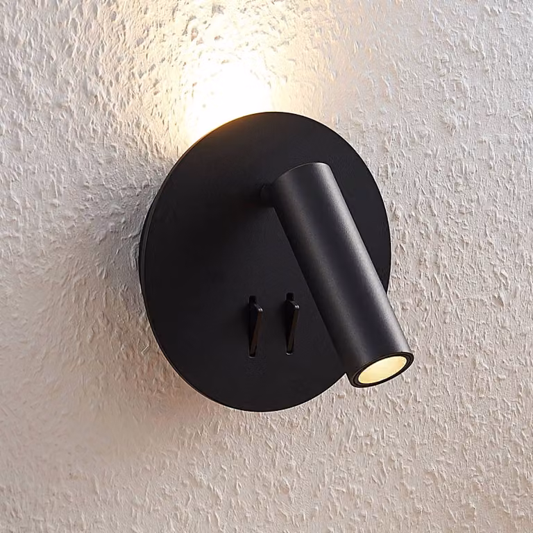 Applique da parete a LED Magya Lucande, Nero, Soggiorno / Sala da pranzo, Alluminio, Moderno, Applique a LED