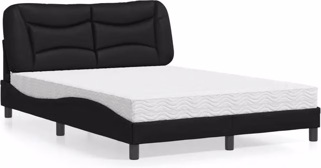 Letto con Materasso Hvar vidaXL in Similpelle Nero L/P/H: 140 x 200 cm – 2
