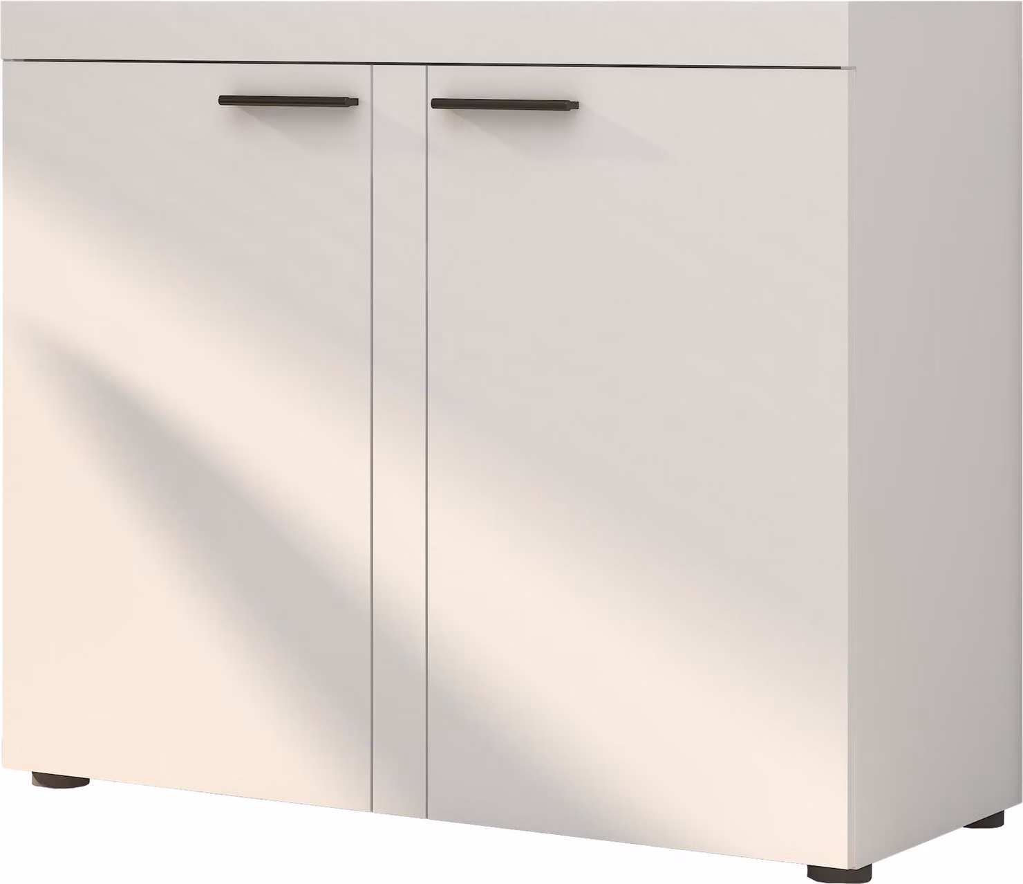 Masseno cassettiera RITMO 97 cm credenza e 2 ante per soggiorno camera da letto Moderna 97x40x82 cm Bianco / Bianco