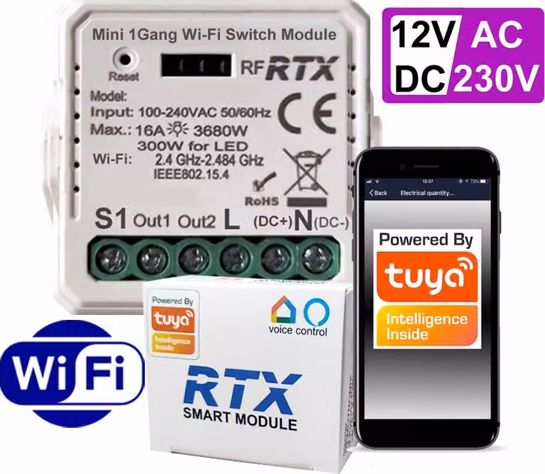 TUYA WiFi CONTROLLER +RF Alimentazione 12V / 230V