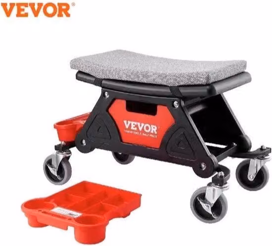 Sedia da lavoro professionale Vevor rossa per riparazioni automobilistiche e garage