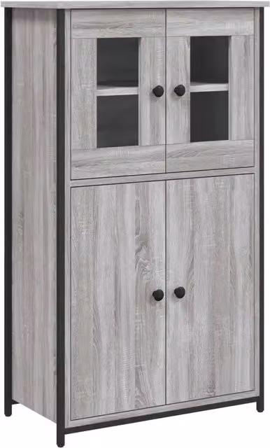 Credenza moderna in legno multistrato Grigio Sonoma per sala da pranzo, L 62 cm, P 32 cm, H 106,5 cm