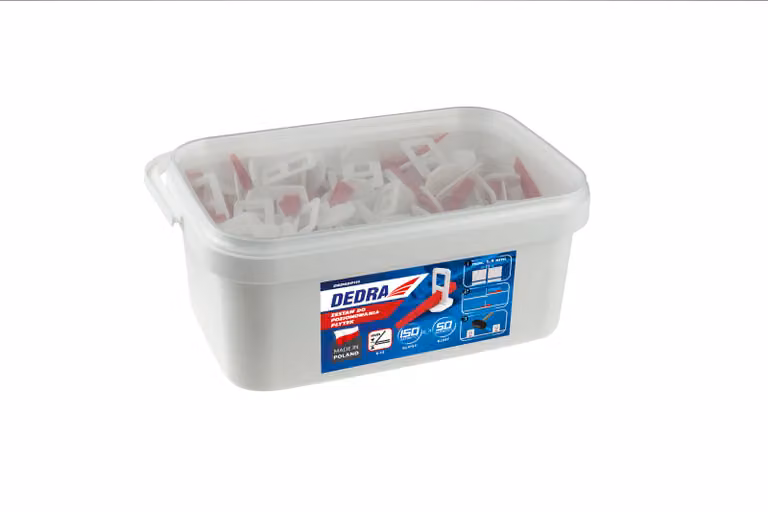 DEDRA Set di livellamento per piastrelle 150 clip e 50 cunei - DED02P111