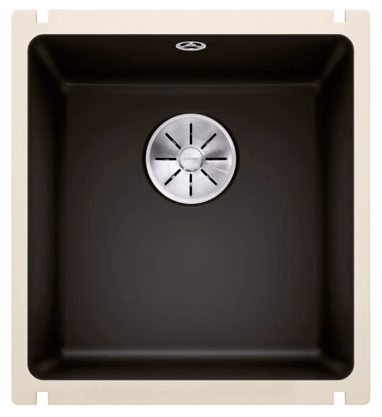 Lavello da cucina in Silgranit, colore grigio ardesia, dimensioni 414x456 mm, con base da 45 cm