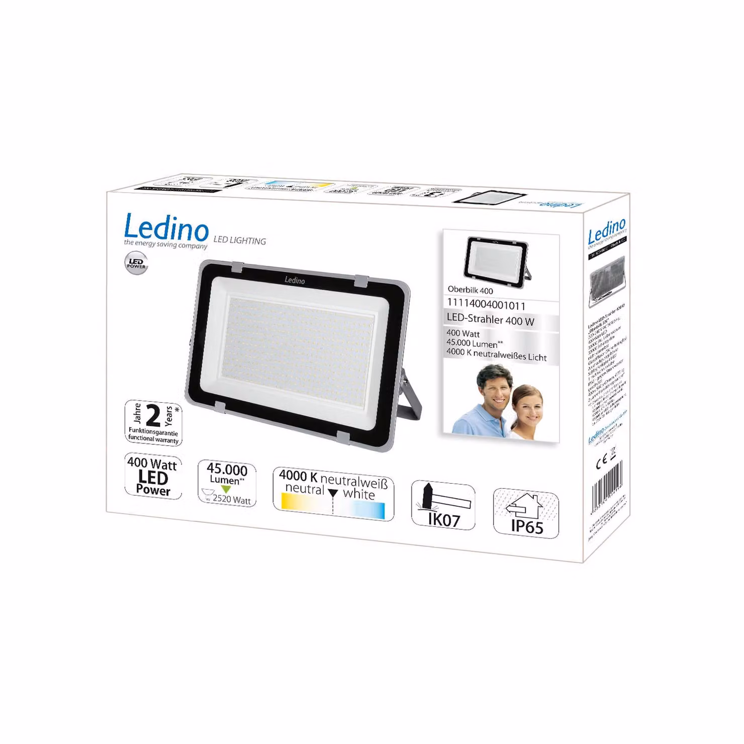 Ledino Faro da cantiere a LED Oberbilk, 4.000K, 400W Oberbilk, Alluminio / Grigio / Zincato, Alluminio