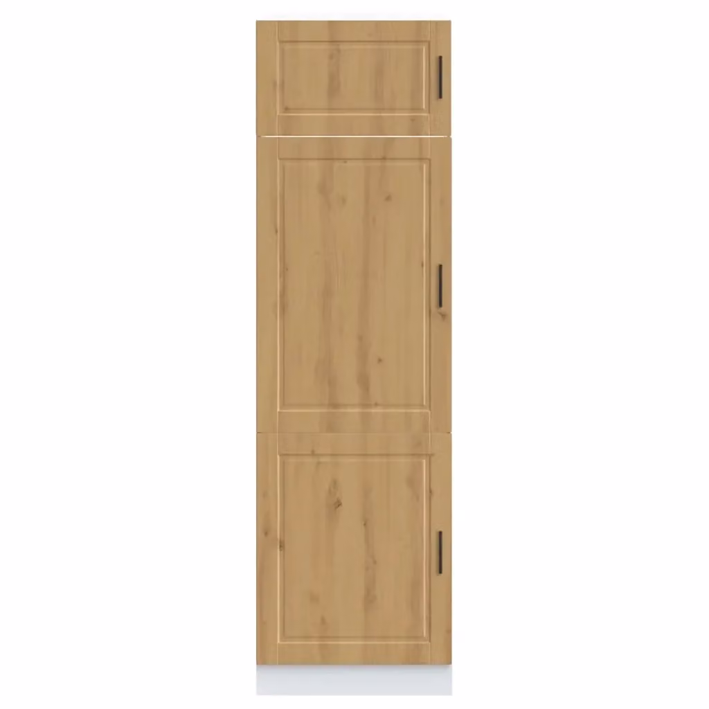 Mobile da cucina Porto HELLOSHOP26 in legno di rovere color marrone con piedini regolabili e ante a battente L/P/H: 60 x 57 x 207 cm – 2
