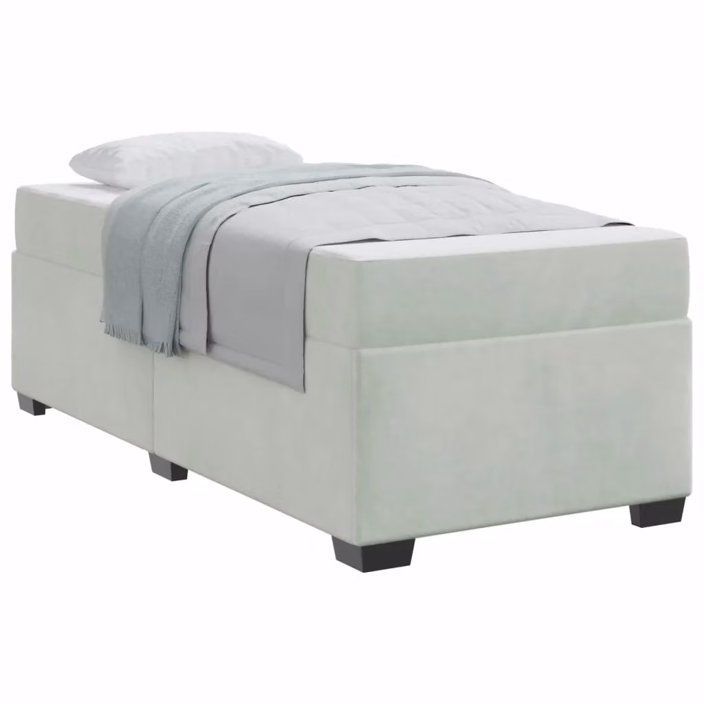 Struttura del letto moderna vidaXL in tessuto grigio con legno ingegnerizzato L/P/H: 200 x 90 x 66 cm – 2