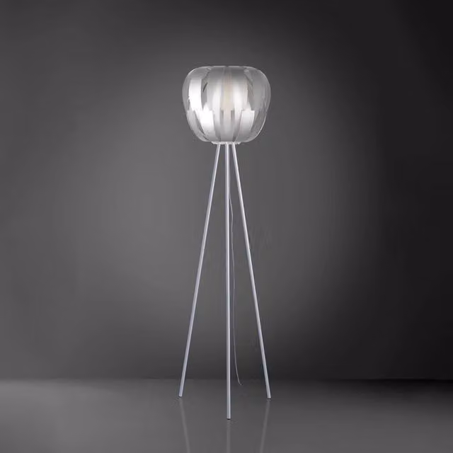 Piantana Moderna 3 Piediqueen Polilux ® Argento E Metallo 1 Luce E27