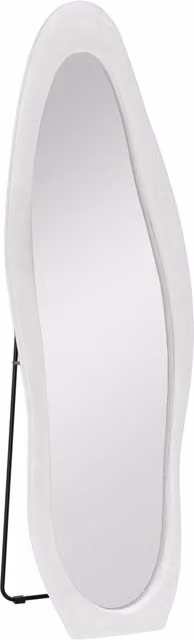 Specchio a figura intera 50 x 160 cm, specchio da terra con cornice rivestita in velluto, specchio da parete ondulato irregolare per camera da letto,