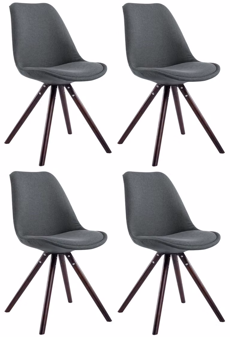 set di 4 sedie visitatore rotonde in tessuto Toulouse