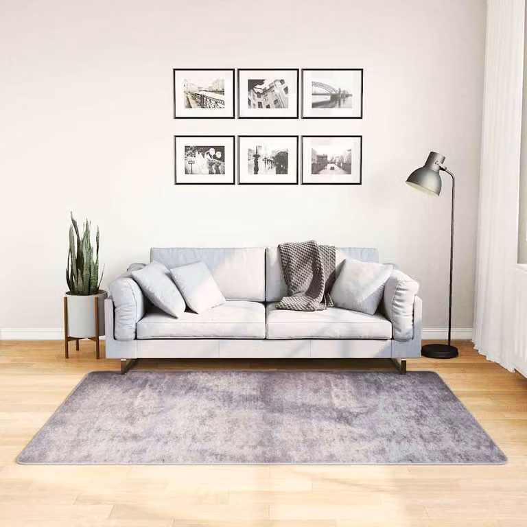 Tappeto lavabile vidaXL grigio moderno in poliestere L: 120 cm, P: 180 cm