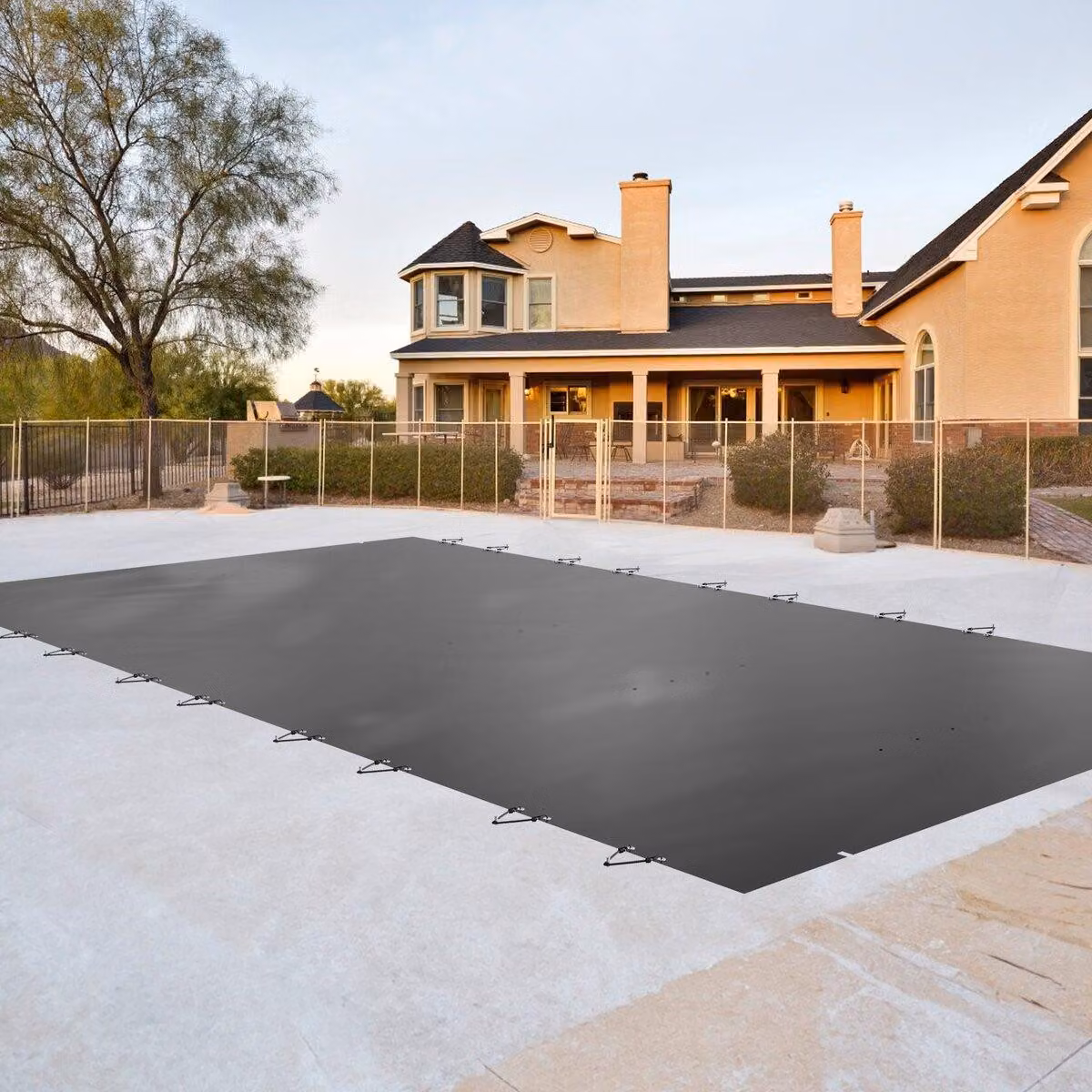 Copertura di sicurezza per piscina, copertura per piscina interrata 13x26 piedi, copertura per piscina interrata color antracite, coperture per piscina in PVC Copertura di sicurezza rettangolare per piscina Copertura di sicurezza solida per piscina Copert