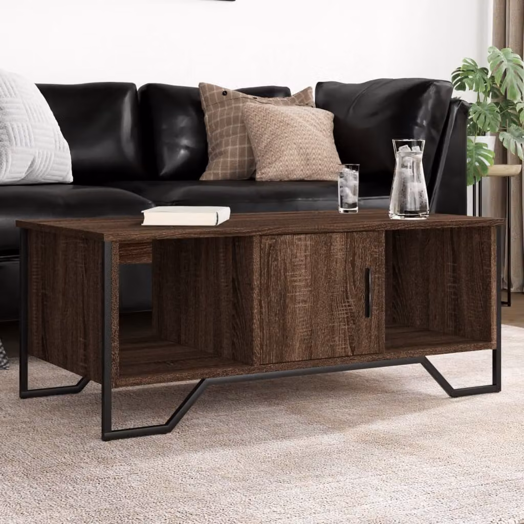 vidaXL Tavolino da Salotto in Legno Rovere Marrone L: 100 cm, P: 51 cm, H: 40 cm