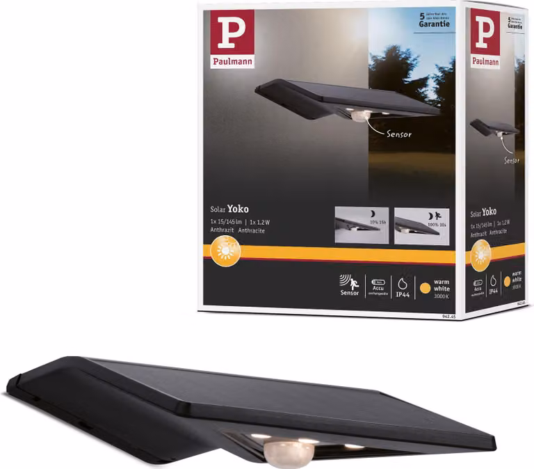 Paulmann Luce solare LED per numeri civici Yoko Rilevatore di movimento crepuscolare (IR)