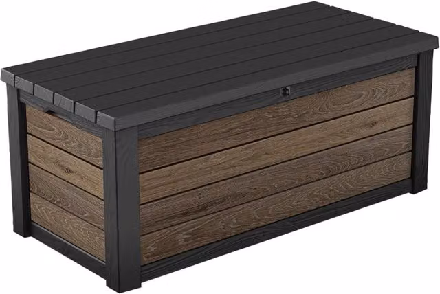Baule da esterno Keter Deco Box 150G in effetto legno noce marrone L: 151,7 cm, P: 72,5 cm, H: 70 cm – 1