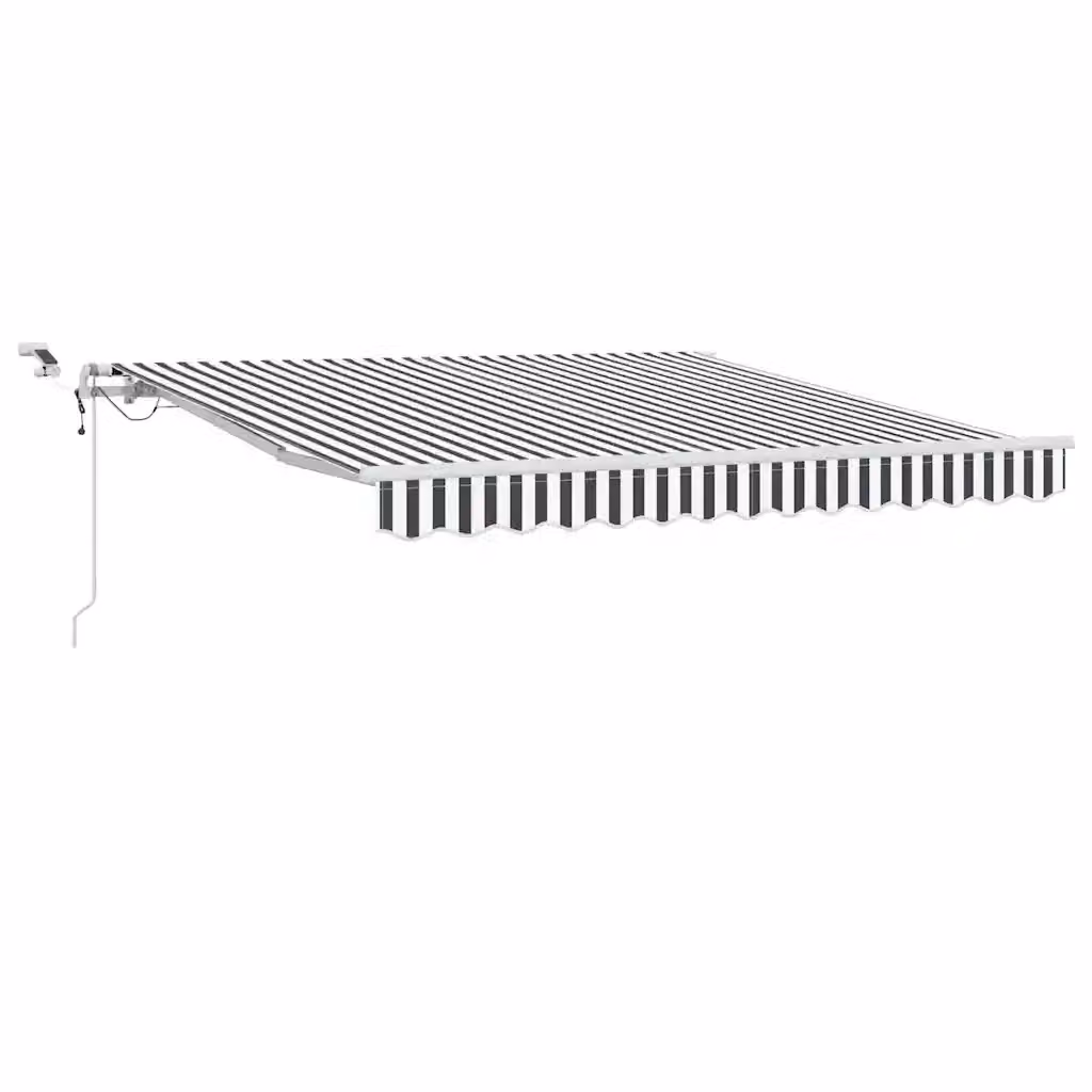vidaXL Tenda Retrattile Automatica con LED e Telecomando, Antracite e Bianco, L 300 x P 250 cm – 2