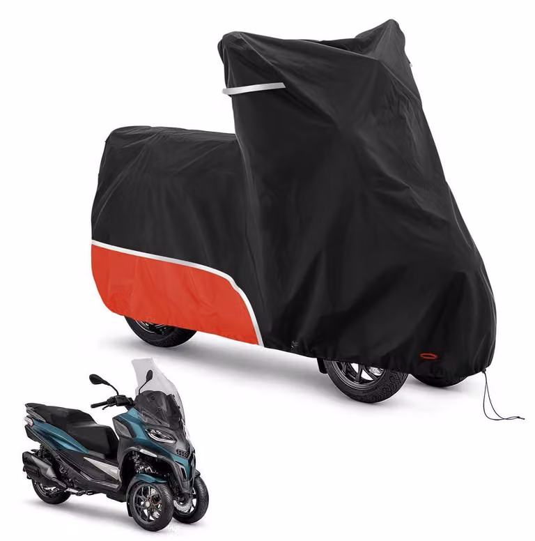 Copertura impermeabile per scooter, adatta per uso esterno e resistente alle intemperie invernali, realizzata in tessuto Oxford 420D, colore rosso, specifica per Piaggio MP3 senza bauletto