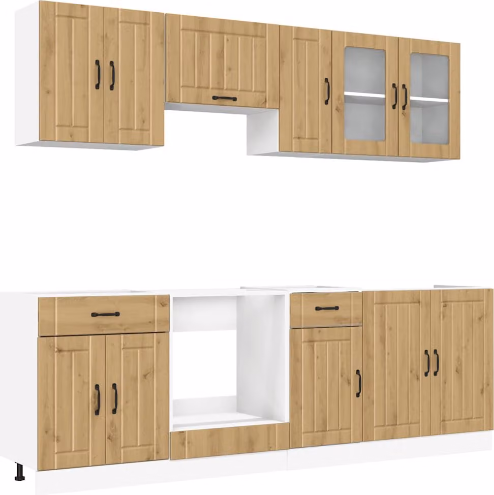 Set Mobili da Cucina 8 pz Kalmar Rovere Artigianale Truciolato