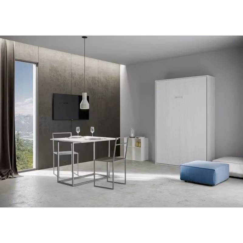 Letto a scomparsa verticale Kentaro Itamoby Bianco Frassino 140x200 cm – 2