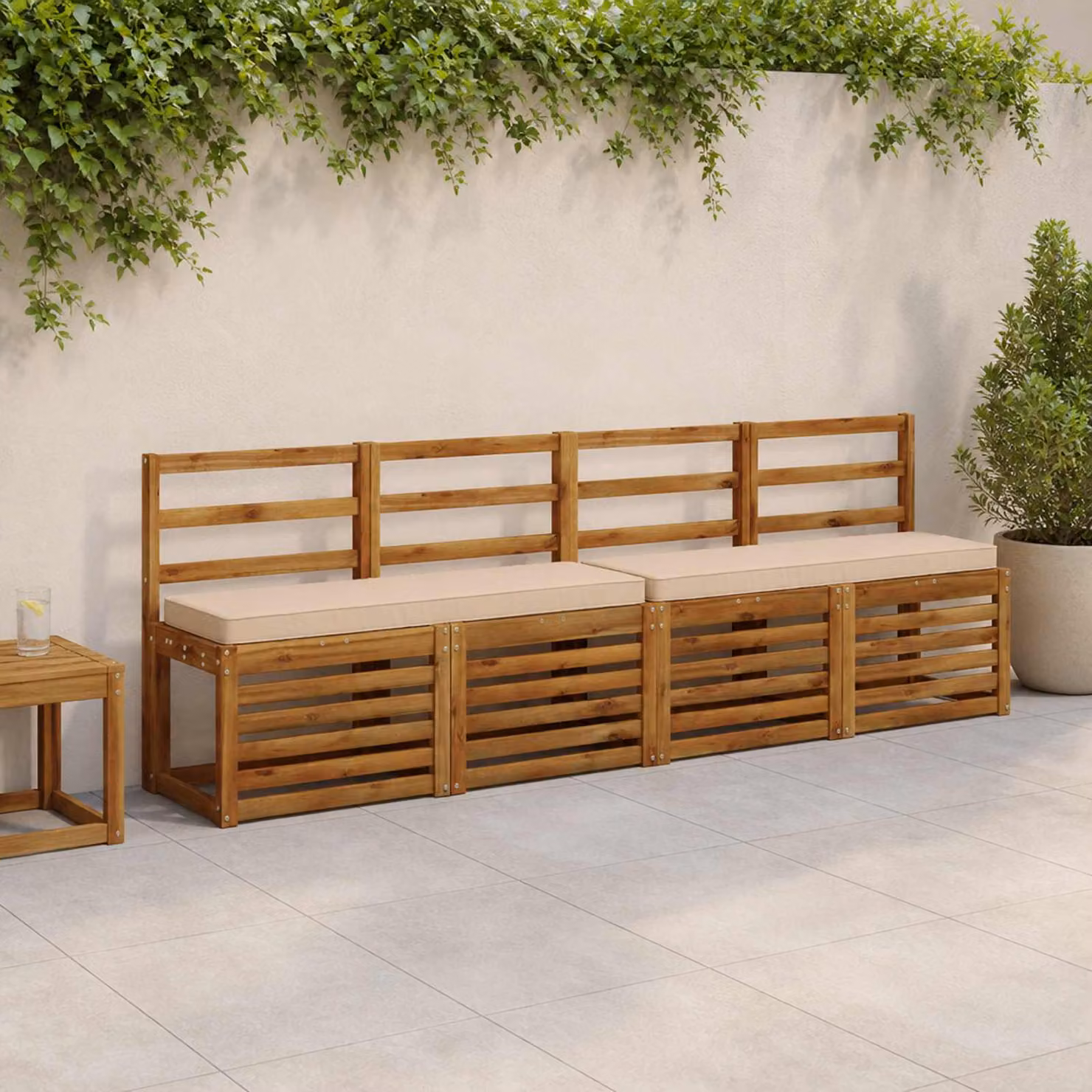 Cuscino per Panchina vidaXL VUGHT in Poliestere, Colore Beige