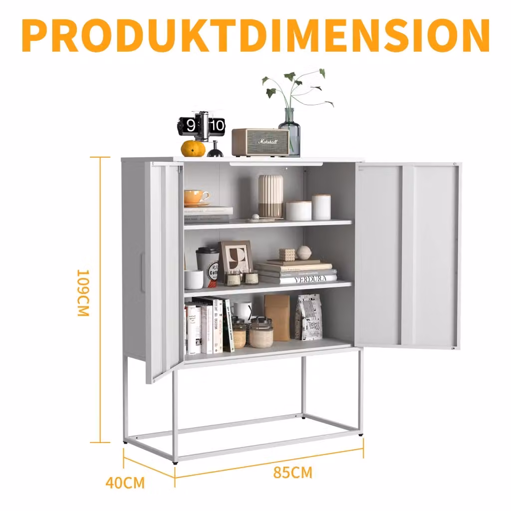 Armadio a muro Minimal con ante scorrevoli bianco opaco L: 85 cm, P: 40 cm, H: 109 cm – 2