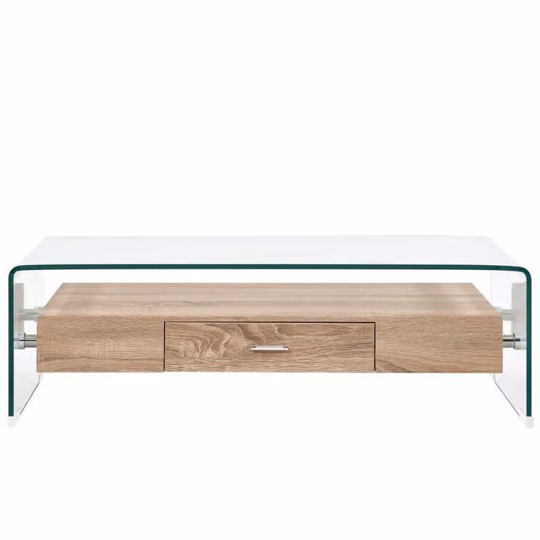 Tavolino da Salotto Trasparente 98x45x31 cm in Vetro Temperato