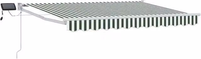 Tenda da Sole | Tenda retrattile manuale con LED Verde e Bianco 3 x 2,5 m