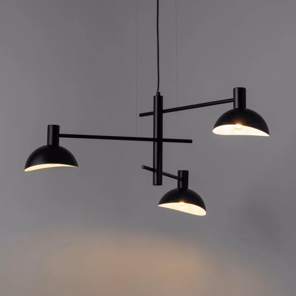 Lampada a sospensione moderna Artis Sigma Lighting in metallo con 3 luci E14, disponibile in nero o bianco – 2