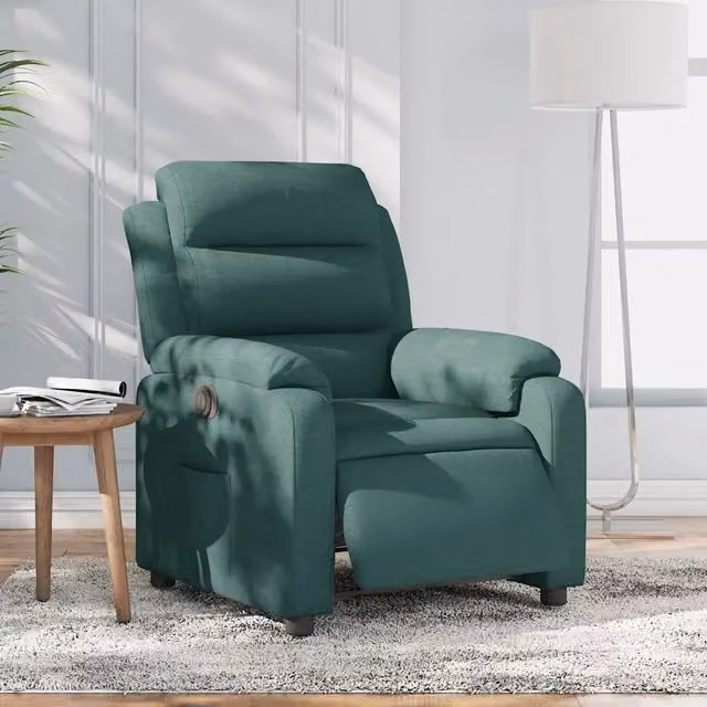 Poltrona Reclinabile Elettrica vidaXL in Tessuto Verde con Braccioli e Funzione Auto-Return – 1