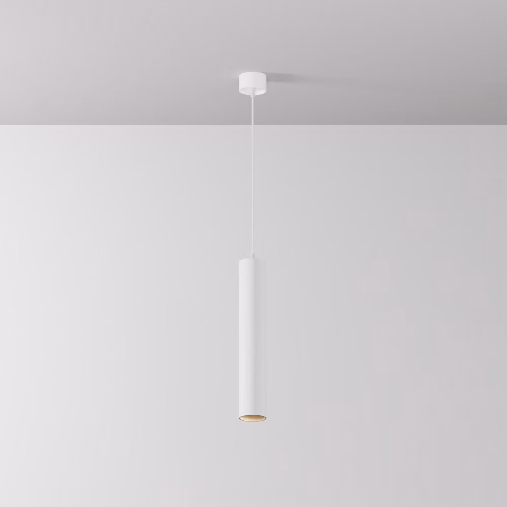 Maytoni lampada a sospensione in alluminio bianco Ø5,2cm 12W LED bianco caldo Focus IP20