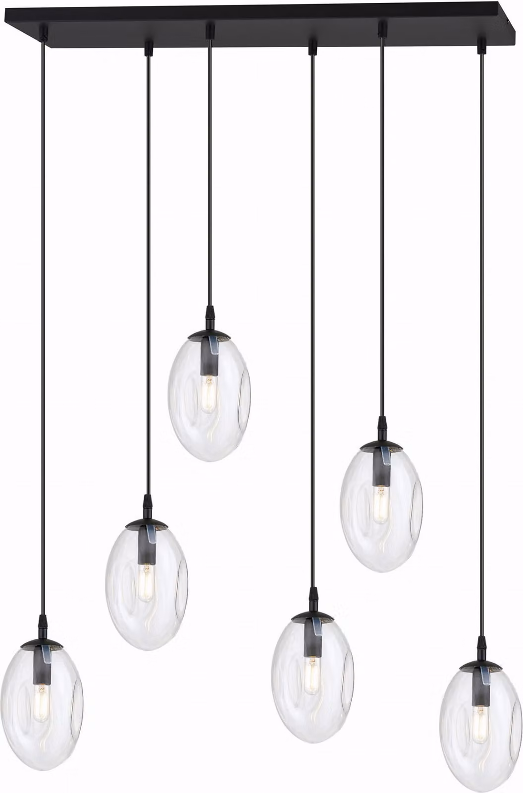 Lampadario Emibig 6xE14 10W ASTRAL 6 con paralume trasparente 1265/6