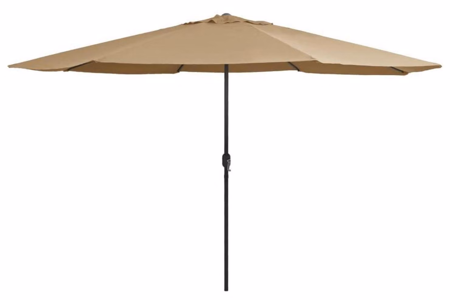 Ombrellone da giardino da 390 cm con manovella, protezione UV, ideale per terrazza, con palo in metallo, colore tortora