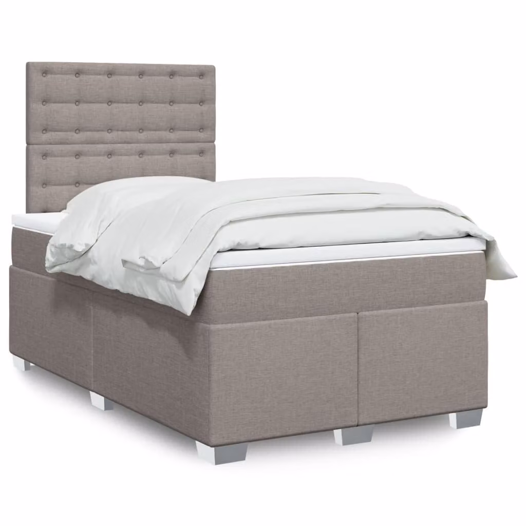 Maison Exclusive - Letto boxspring con materasso Taupe 120x200 cm Tessuto