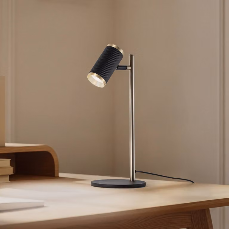 Lampada da tavolo Lume Lucea, Nero, Soggiorno / Sala da pranzo, Metallo, Lampada da tavolo